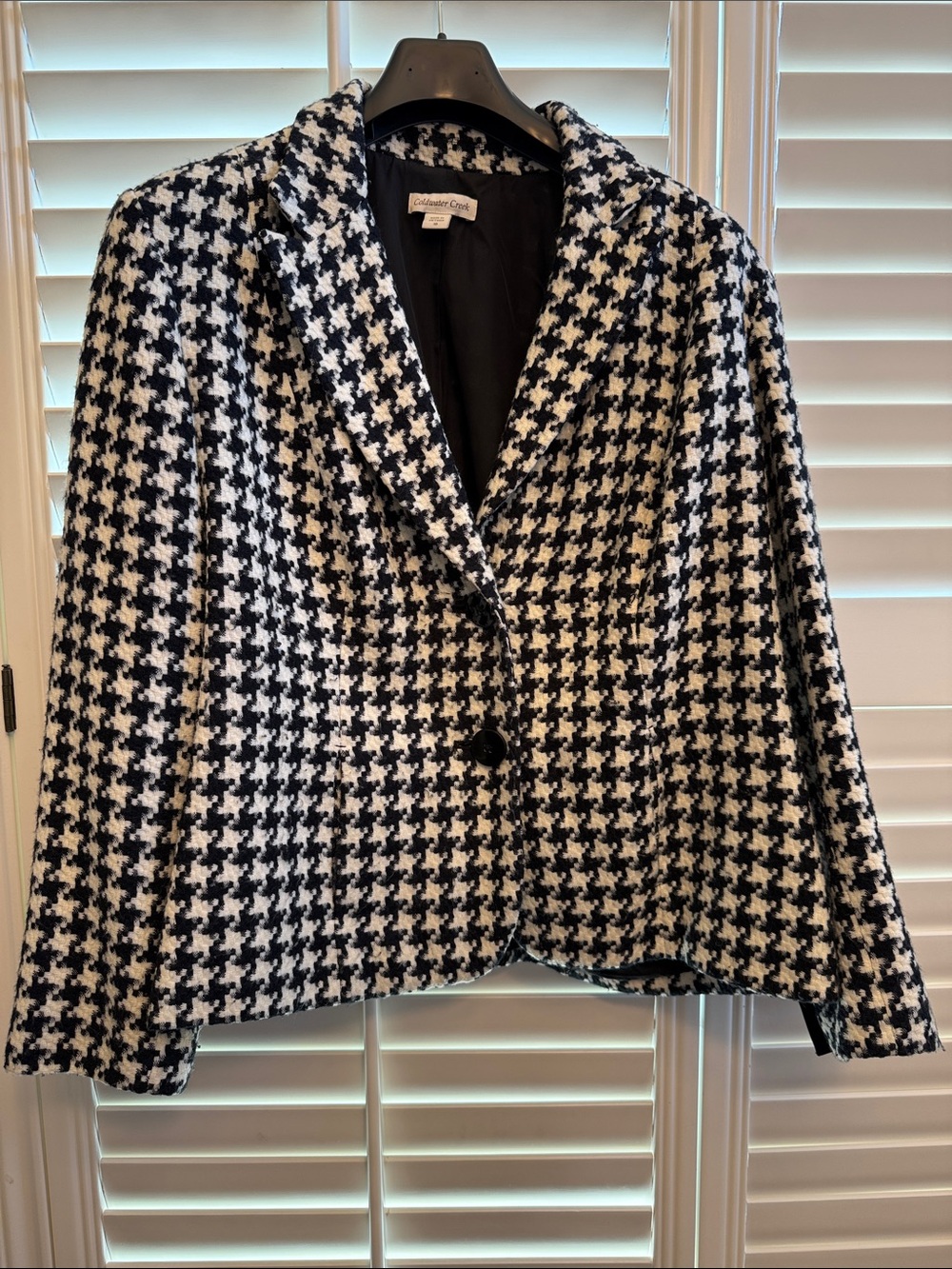 Coldwater Creek Black and White Houndstooth Blazer